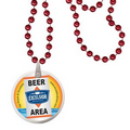Round Mardi Gras Beads with Decal on Disk - Red